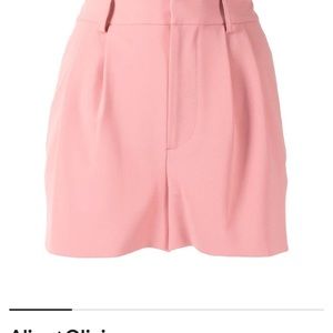 Alice + Olivia - rose pink pleat front high rise shorts!